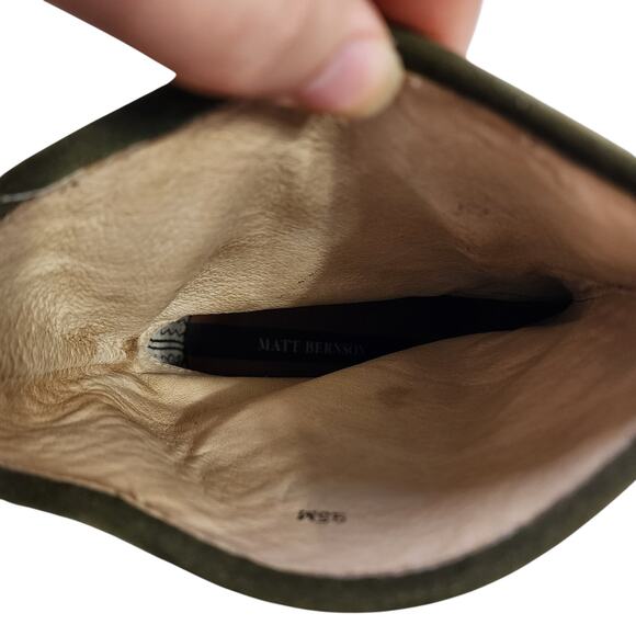 Matt Bernson Jameson Two Tone Suede Pull On Heeled Boots Size 9.5 Blue Green - Picture 10 of 13